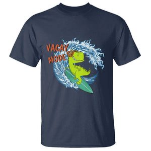 Summer Vacation T Shirt Vacay Mode Cute Dinosaur Surfing TS09 Navy Print Your Wear