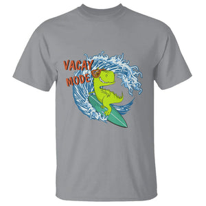 Summer Vacation T Shirt Vacay Mode Cute Dinosaur Surfing TS09 Sport Gray Print Your Wear