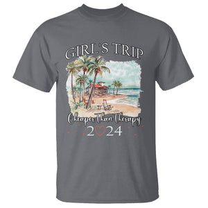 Summer Vacation T Shirt Girl's Trip Cheaper Than Therapy TS09 Charcoal Print Your Wear