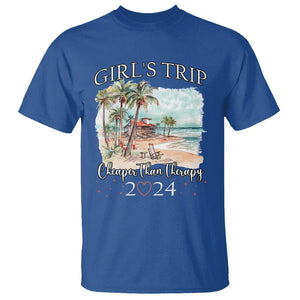 Summer Vacation T Shirt Girl's Trip Cheaper Than Therapy TS09 Royal Blue Print Your Wear