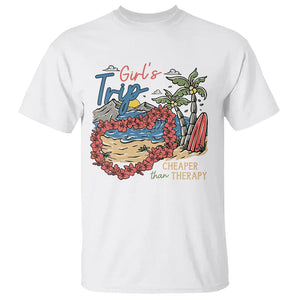 Summer Vacation T Shirt Girl's Trip Cheaper Than Therapy Beach TS09 White Print Your Wear