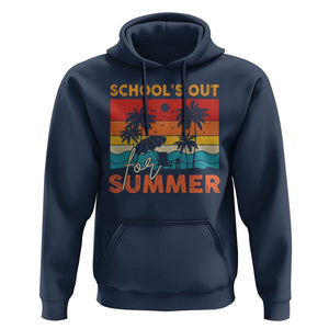 School's Out For Summer Retro Beach Teacher Student Hoodie TS09 Navy Print Your Wear