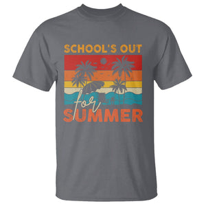 School's Out For Summer Retro Beach Teacher Student T Shirt TS09 Charcoal Print Your Wear