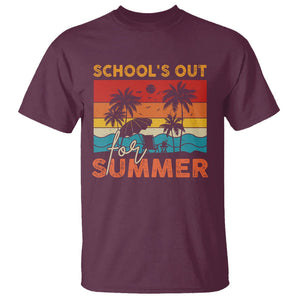 School's Out For Summer Retro Beach Teacher Student T Shirt TS09 Maroon Print Your Wear