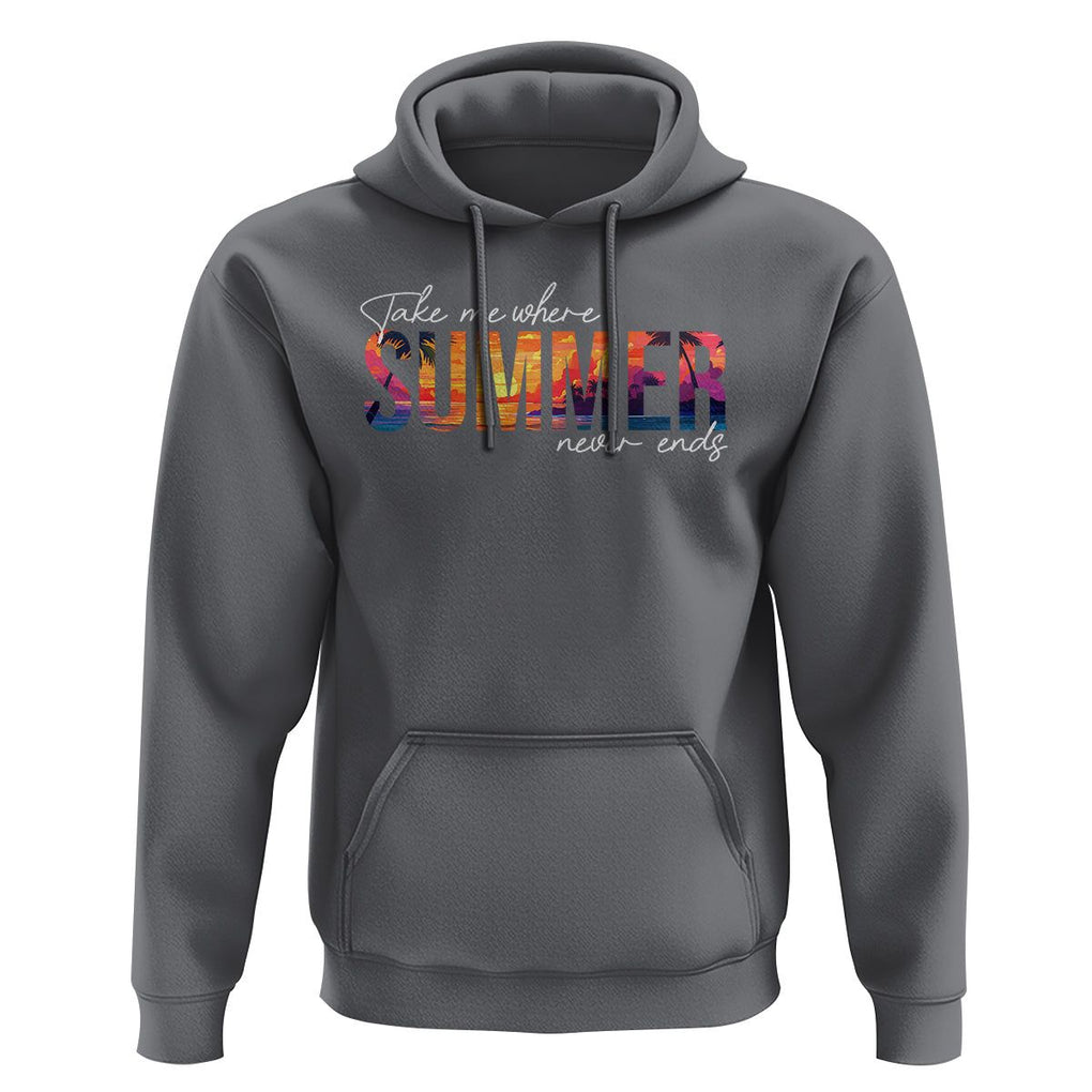 Take Me Where Summer Never Ends Hoodie TS09 Charcoal Print Your Wear