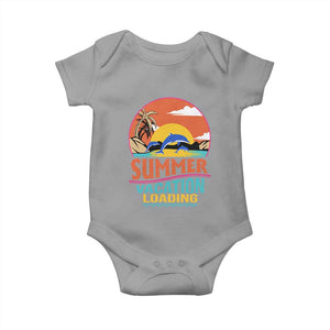 Summer Vacation Loading Retro Beach Sunset Baby Onesie TS09 Sport Gray Print Your Wear