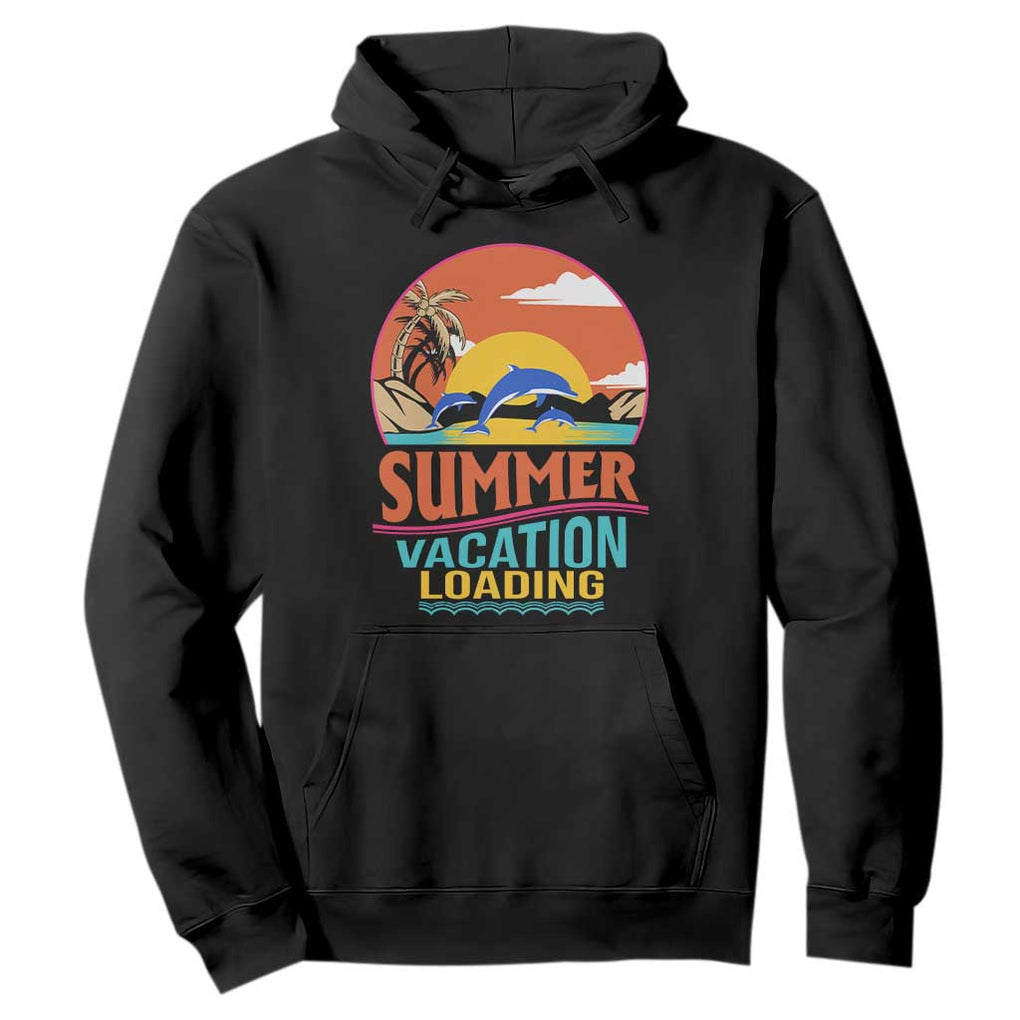 Summer Vacation Loading Retro Beach Sunset Hoodie TS09 Black Print Your Wear