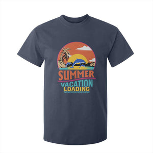 Summer Vacation Loading Retro Beach Sunset T Shirt For Kid TS09 Navy Print Your Wear