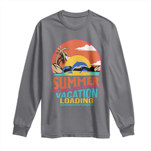 Summer Vacation Loading Retro Beach Sunset Long Sleeve Shirt TS09 Charcoal Print Your Wear