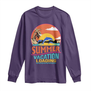 Summer Vacation Loading Retro Beach Sunset Long Sleeve Shirt TS09 Purple Print Your Wear