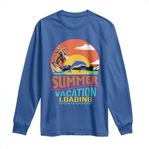 Summer Vacation Loading Retro Beach Sunset Long Sleeve Shirt TS09 Royal Blue Print Your Wear