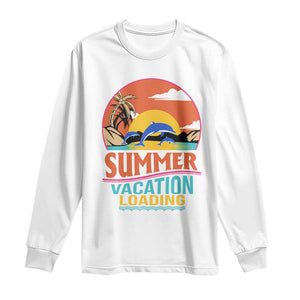 Summer Vacation Loading Retro Beach Sunset Long Sleeve Shirt TS09 White Print Your Wear