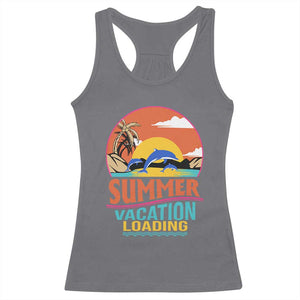 Summer Vacation Loading Retro Beach Sunset Racerback Tank Top TS09 Charcoal Print Your Wear