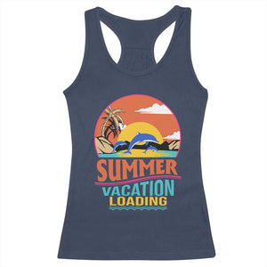 Summer Vacation Loading Retro Beach Sunset Racerback Tank Top TS09 Navy Print Your Wear