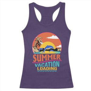 Summer Vacation Loading Retro Beach Sunset Racerback Tank Top TS09 Purple Print Your Wear