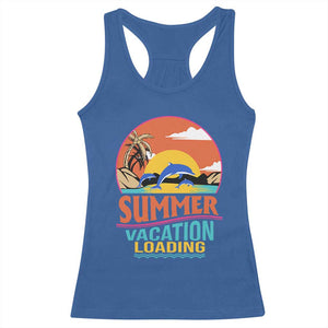 Summer Vacation Loading Retro Beach Sunset Racerback Tank Top TS09 Royal Blue Print Your Wear