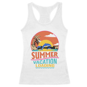 Summer Vacation Loading Retro Beach Sunset Racerback Tank Top TS09 White Print Your Wear