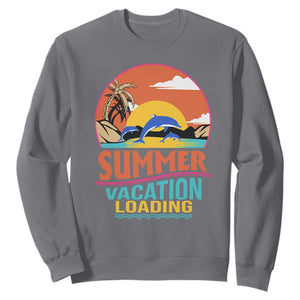 Summer Vacation Loading Retro Beach Sunset Sweatshirt TS09 Charcoal Print Your Wear