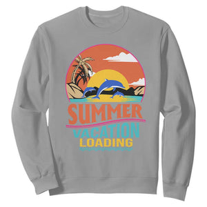 Summer Vacation Loading Retro Beach Sunset Sweatshirt TS09 Sport Gray Print Your Wear