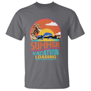 Summer Vacation Loading Retro Beach Sunset T Shirt TS09 Charcoal Print Your Wear