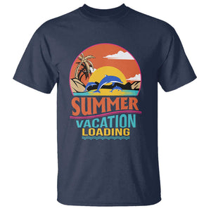 Summer Vacation Loading Retro Beach Sunset T Shirt TS09 Navy Print Your Wear