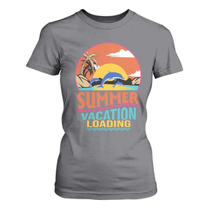 Summer Vacation Loading Retro Beach Sunset T Shirt For Women TS09 Charcoal Print Your Wear