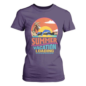 Summer Vacation Loading Retro Beach Sunset T Shirt For Women TS09 Purple Print Your Wear