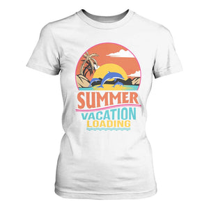 Summer Vacation Loading Retro Beach Sunset T Shirt For Women TS09 White Print Your Wear