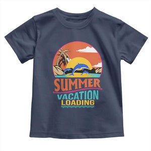 Summer Vacation Loading Retro Beach Sunset Toddler T Shirt TS09 Navy Print Your Wear