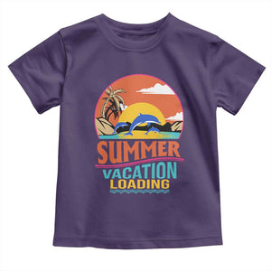 Summer Vacation Loading Retro Beach Sunset Toddler T Shirt TS09 Purple Print Your Wear