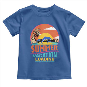 Summer Vacation Loading Retro Beach Sunset Toddler T Shirt TS09 Royal Blue Print Your Wear