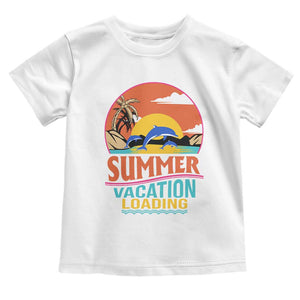 Summer Vacation Loading Retro Beach Sunset Toddler T Shirt TS09 White Print Your Wear