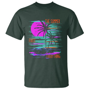 The Summer Fixes Everything Relaxing Holidays T Shirt TS09 Dark Forest Green Print Your Wear