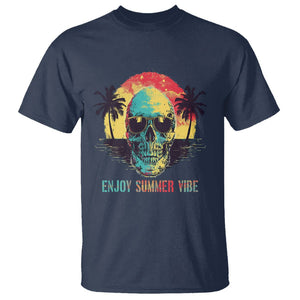 Enjoy Summer Vibe Cool Skull Aesthetic Beach Lover T Shirt TS09 Navy Print Your Wear