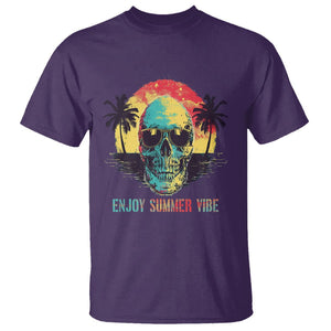 Enjoy Summer Vibe Cool Skull Aesthetic Beach Lover T Shirt TS09 Purple Print Your Wear