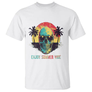 Enjoy Summer Vibe Cool Skull Aesthetic Beach Lover T Shirt TS09 White Print Your Wear