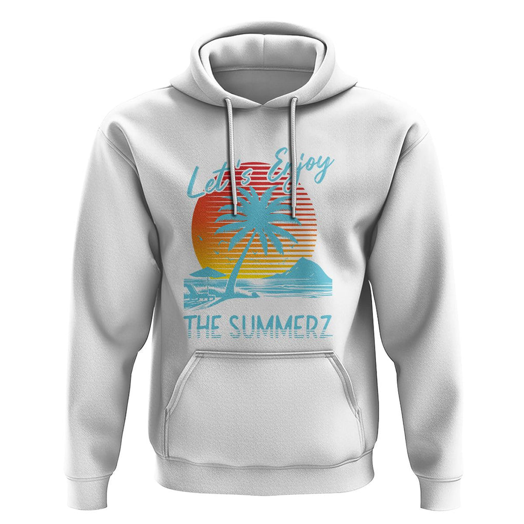 Let's Enjoy The Summer Vacation Beach Sunset Hoodie TS09 White Print Your Wear