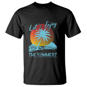 Let's Enjoy The Summer Vacation Beach Sunset T Shirt TS09 Black Print Your Wear