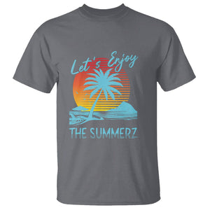 Let's Enjoy The Summer Vacation Beach Sunset T Shirt TS09 Charcoal Print Your Wear