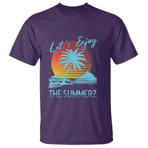 Let's Enjoy The Summer Vacation Beach Sunset T Shirt TS09 Purple Print Your Wear