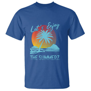 Let's Enjoy The Summer Vacation Beach Sunset T Shirt TS09 Royal Blue Print Your Wear