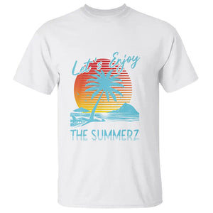 Let's Enjoy The Summer Vacation Beach Sunset T Shirt TS09 White Print Your Wear