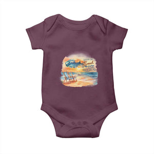 Vacation Time Beach Holliday Fun In The Sun Baby Onesie TS09 Maroon Print Your Wear