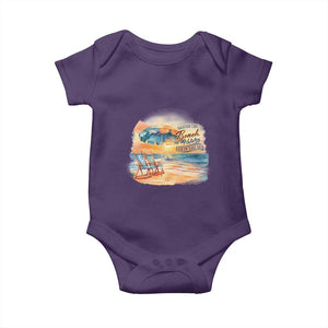 Vacation Time Beach Holliday Fun In The Sun Baby Onesie TS09 Purple Print Your Wear