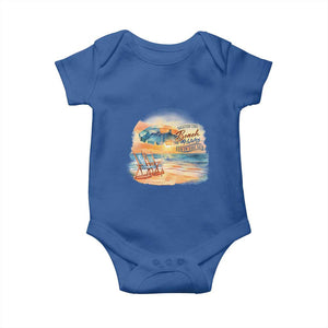 Vacation Time Beach Holliday Fun In The Sun Baby Onesie TS09 Royal Blue Print Your Wear