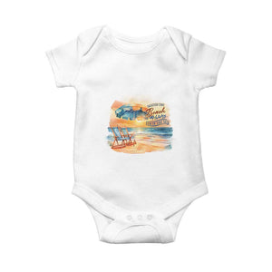 Vacation Time Beach Holliday Fun In The Sun Baby Onesie TS09 White Print Your Wear