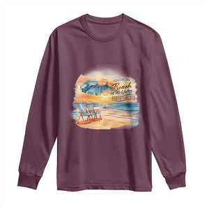 Vacation Time Beach Holliday Fun In The Sun Long Sleeve Shirt TS09 Maroon Print Your Wear