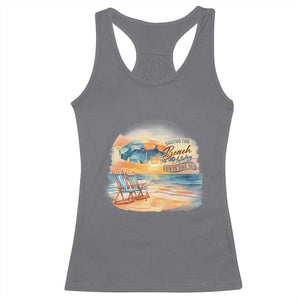 Vacation Time Beach Holliday Fun In The Sun Racerback Tank Top TS09 Charcoal Print Your Wear