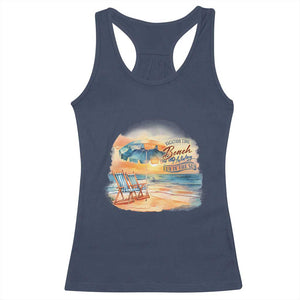 Vacation Time Beach Holliday Fun In The Sun Racerback Tank Top TS09 Navy Print Your Wear