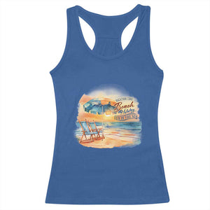 Vacation Time Beach Holliday Fun In The Sun Racerback Tank Top TS09 Royal Blue Print Your Wear